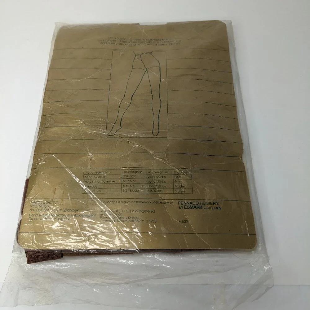 Givenchy Ultra Sheer Pantyhose Style 507 Le Beige Bare Stateley Fits 5'8